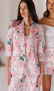 MAREN FLORAL LINEN BLAZER