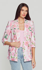 MAREN FLORAL LINEN BLAZER