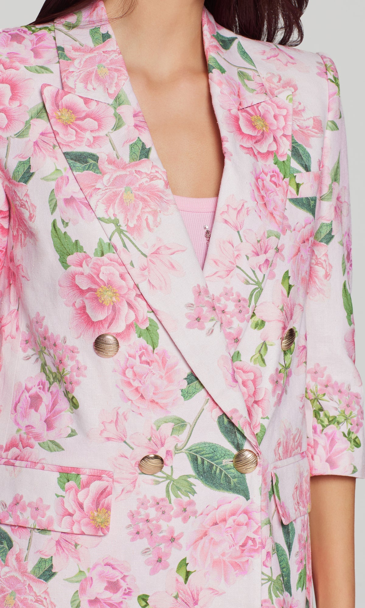 MAREN FLORAL LINEN BLAZER