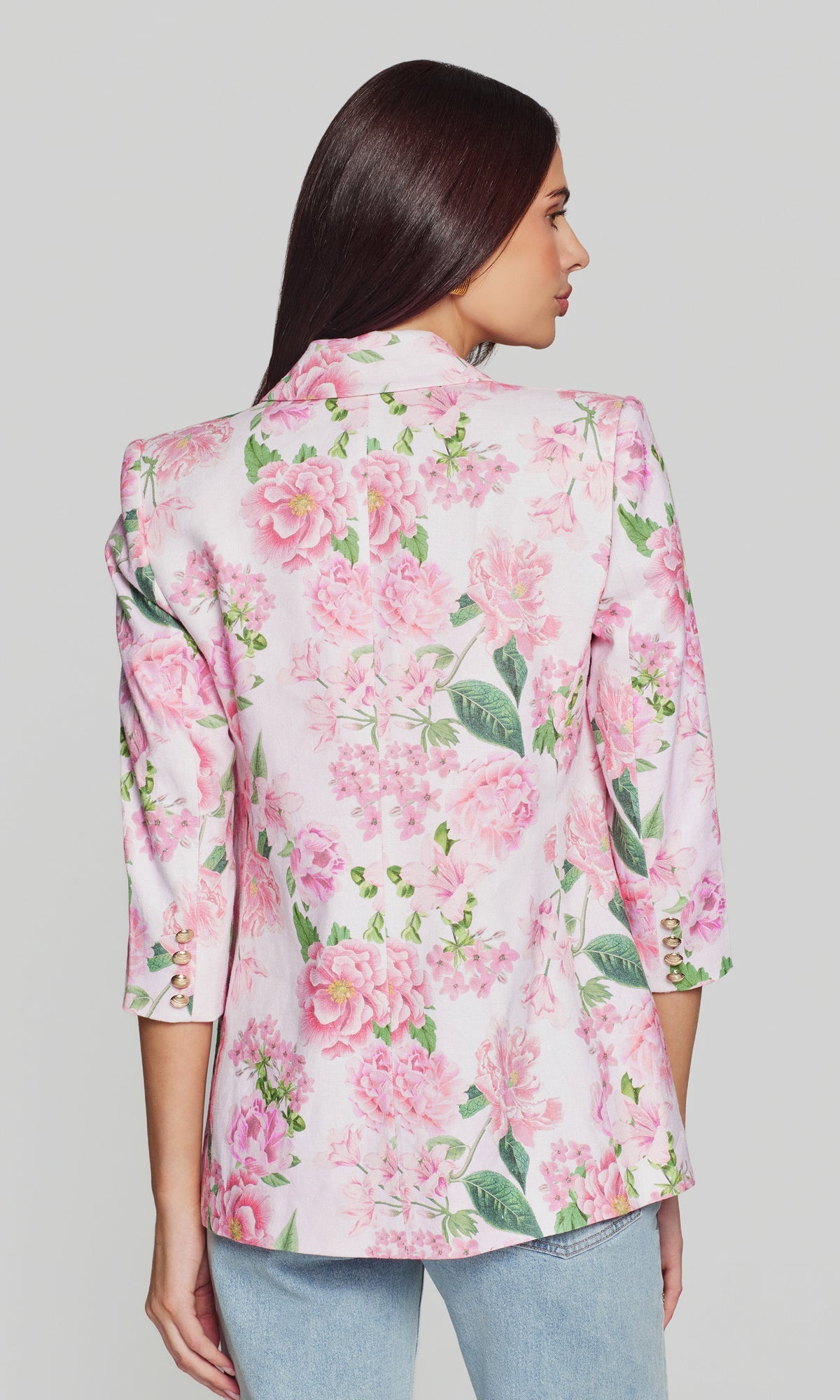 MAREN FLORAL LINEN BLAZER