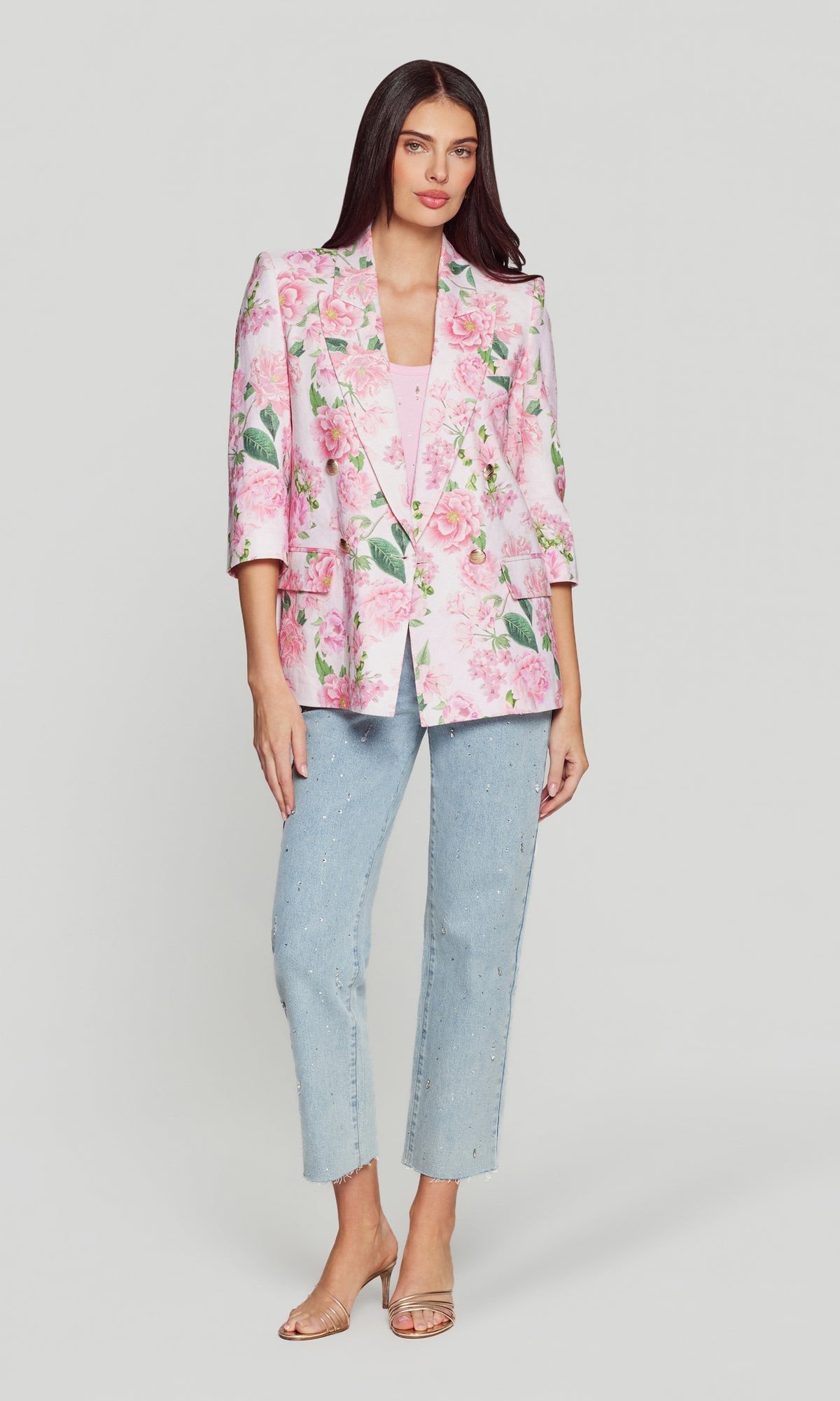 MAREN FLORAL LINEN BLAZER