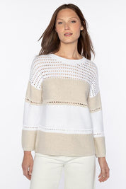 TEXTURED WIDE STRIPE PULLOVER