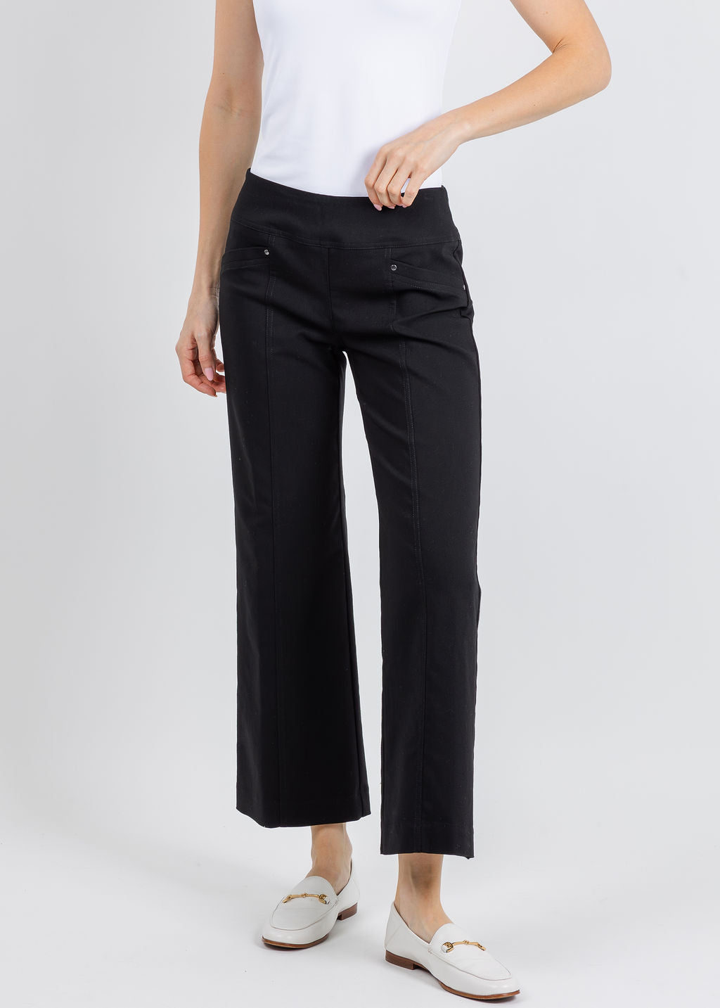 27" Control Stretch Grommet Wide Leg Pants