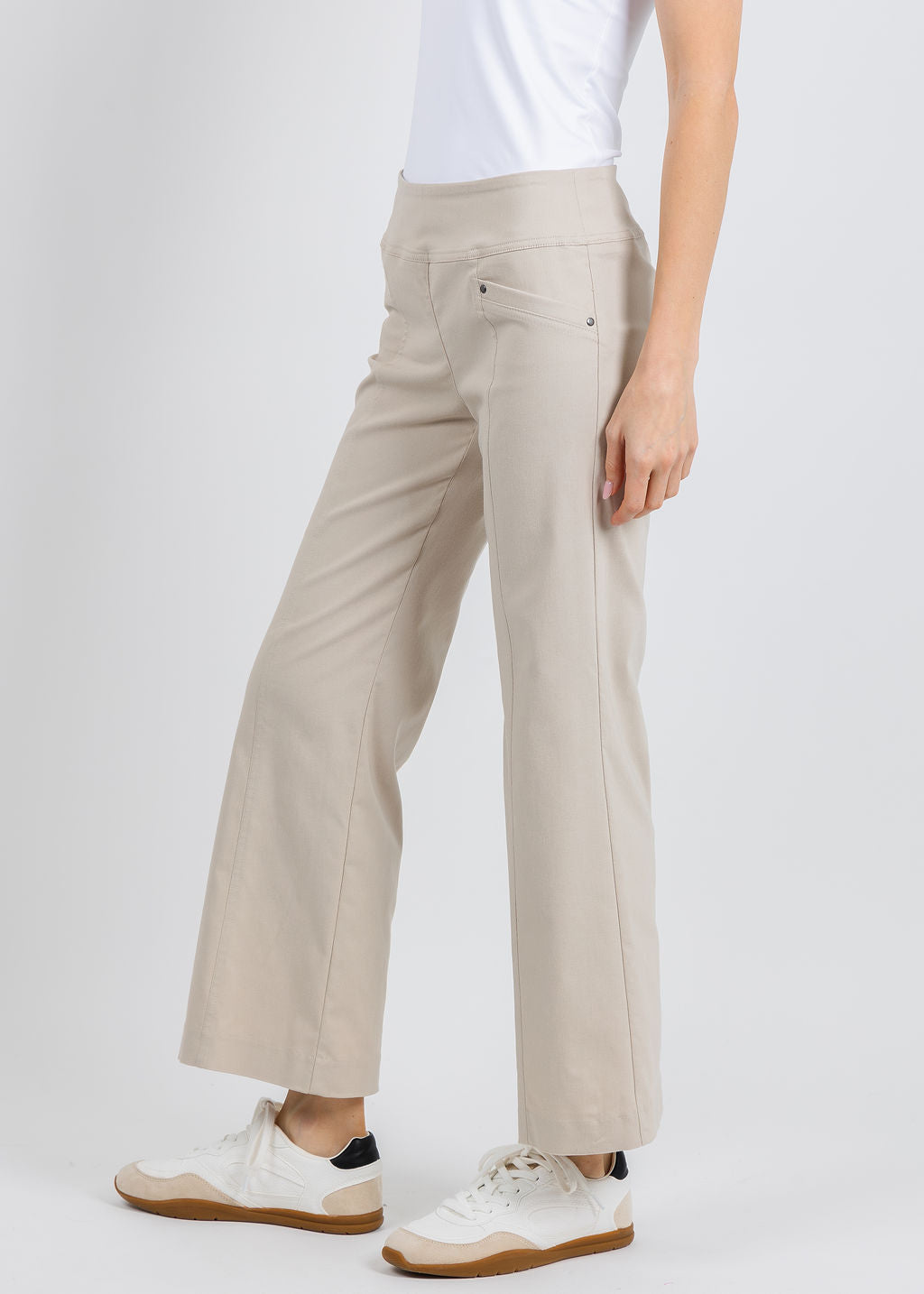 27" Control Stretch Grommet Wide Leg Pants