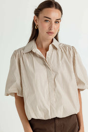 BRIDLE TICKING STRIPE OLIVIA SHIRT