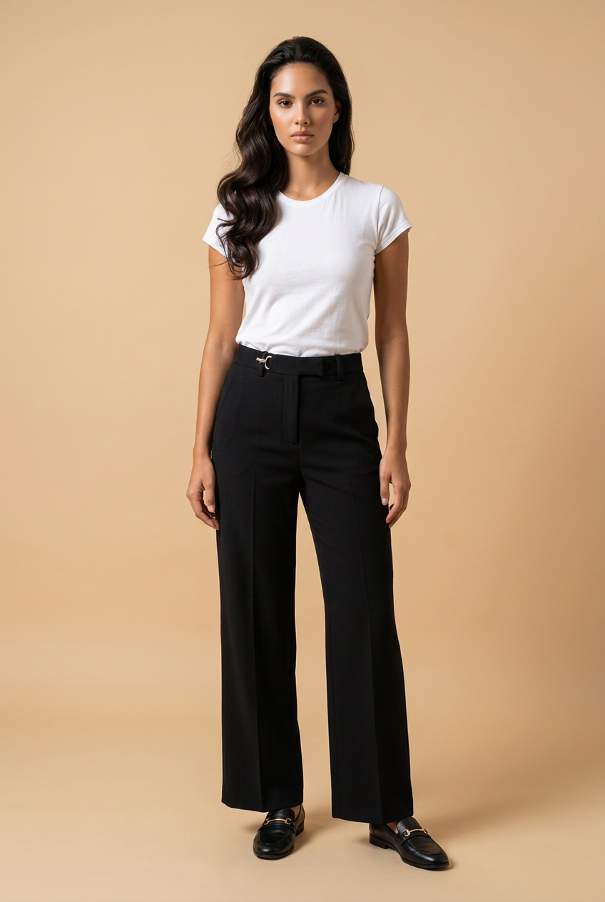 Pressed-Crease Tailored Trousers