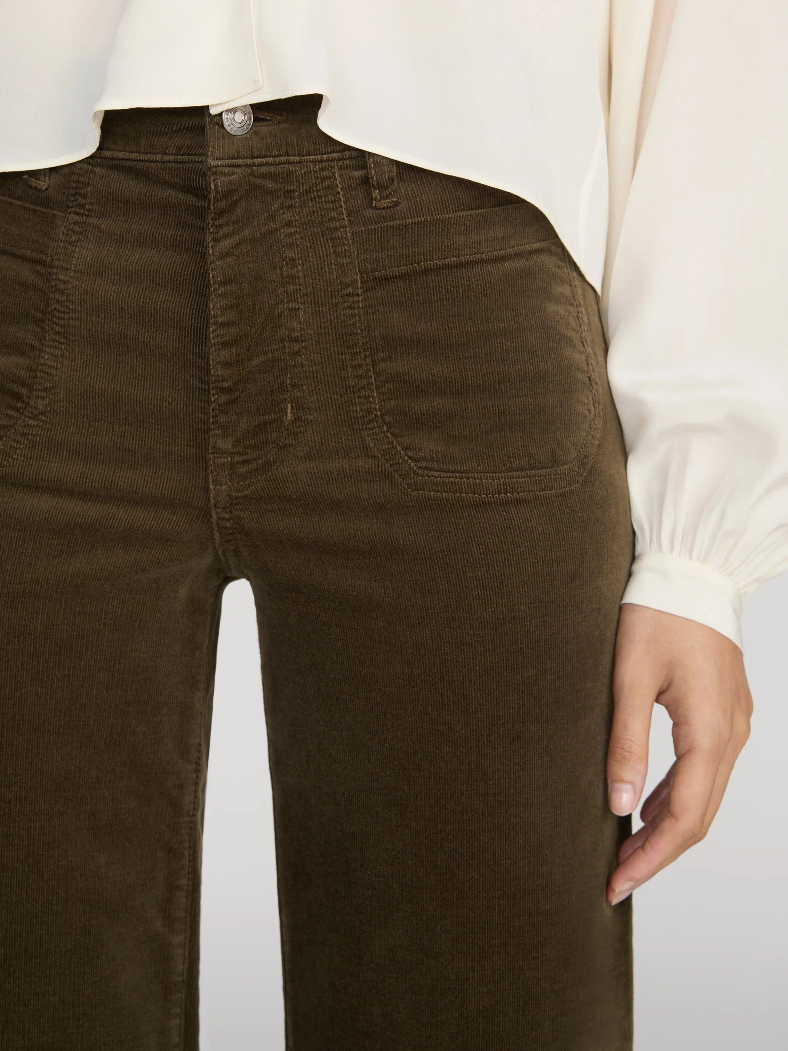 Le Slim Palazzo Modernist Pocket Corduroy | Rich Military