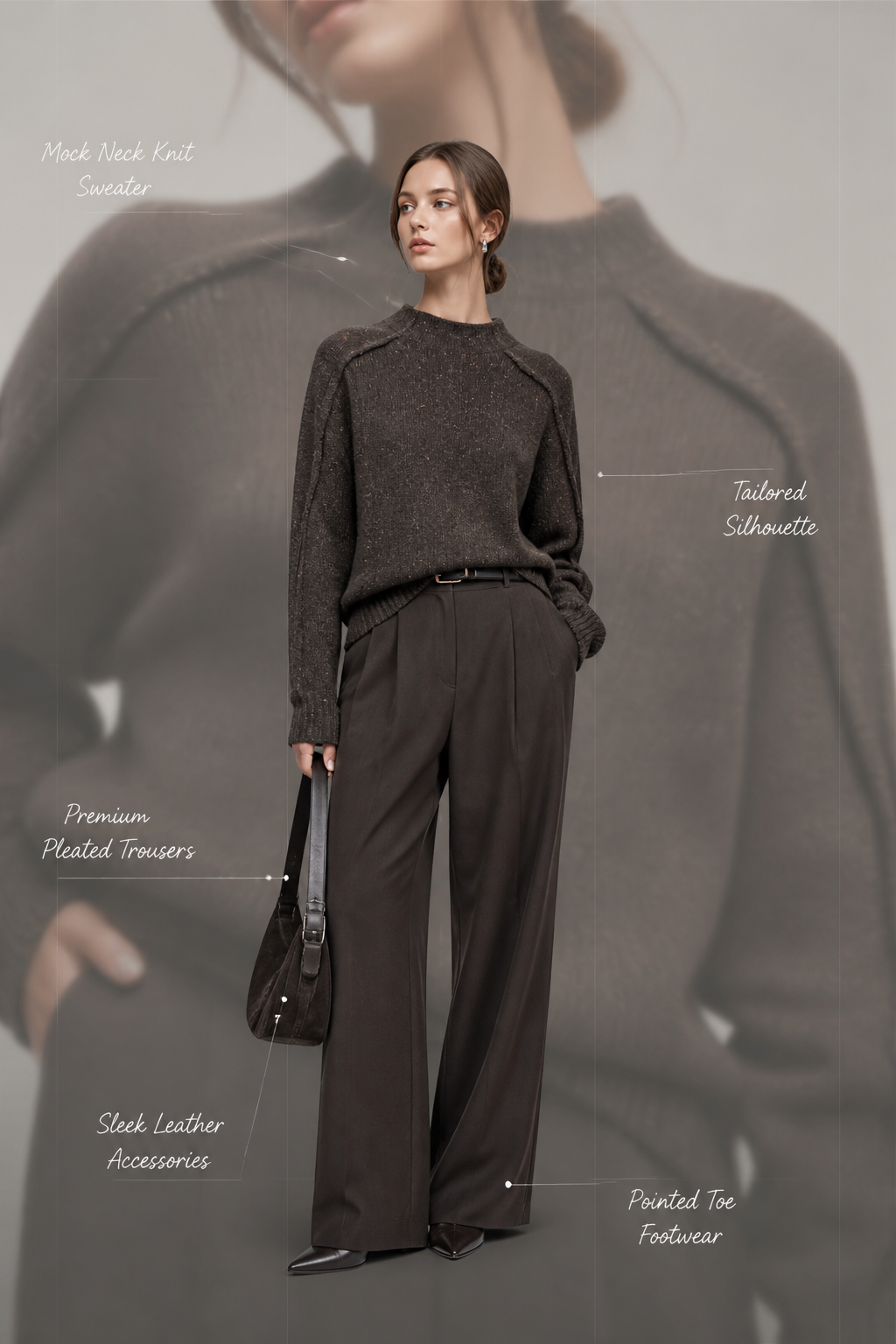 Boxy Seamed Funnel Neck