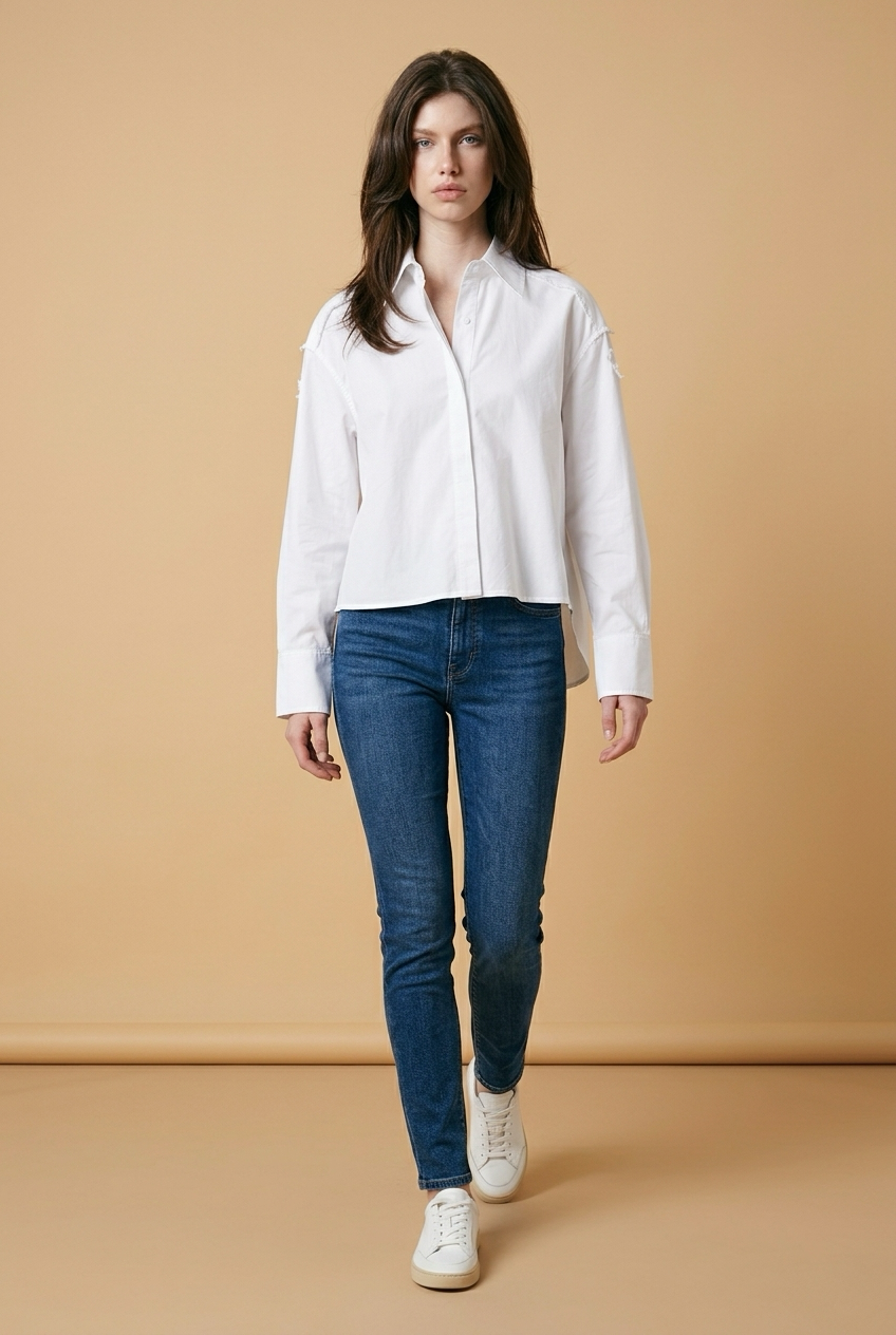 Cropped Cuffed Shirt