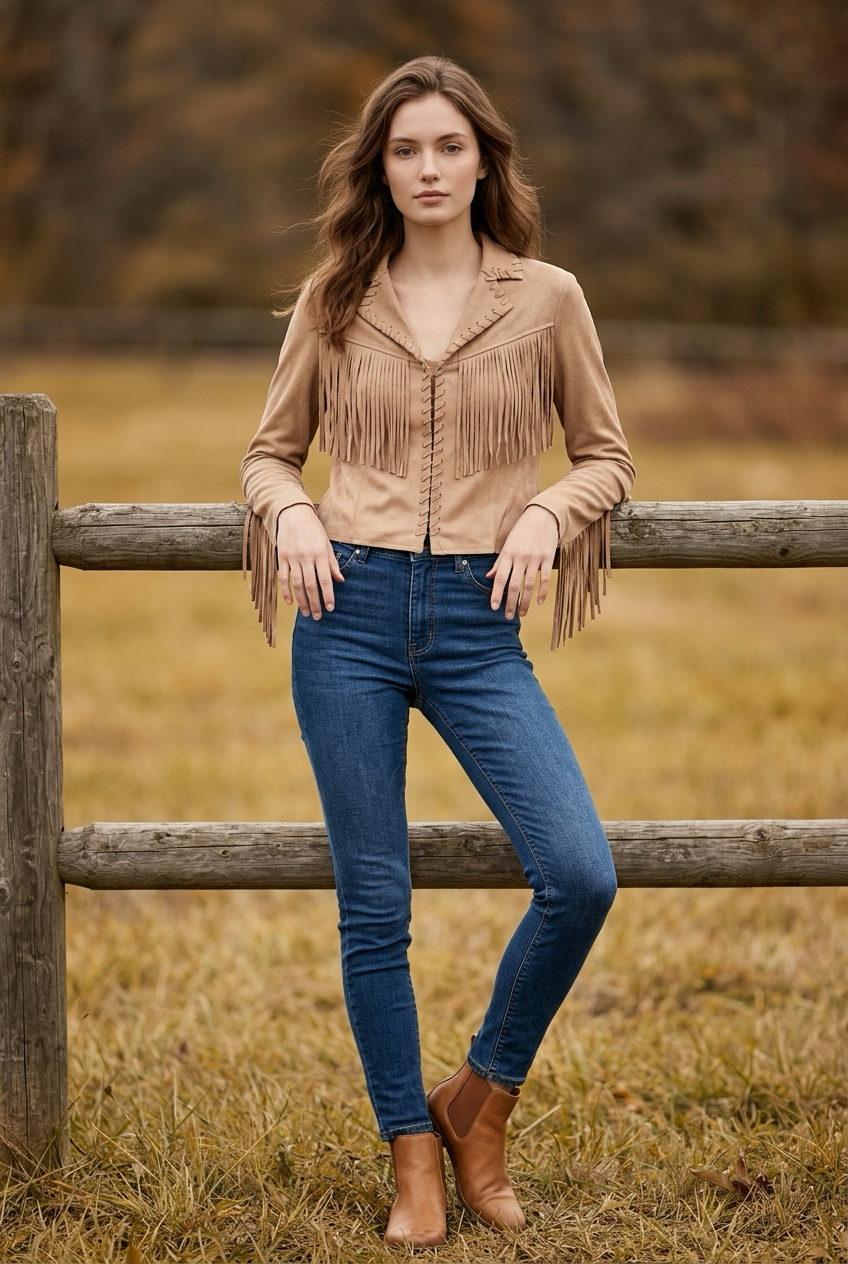 Silky Suede Fringe Jacket