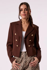 Charlotte Cropped Blazer | Chocolate