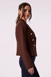 Charlotte Cropped Blazer | Chocolate