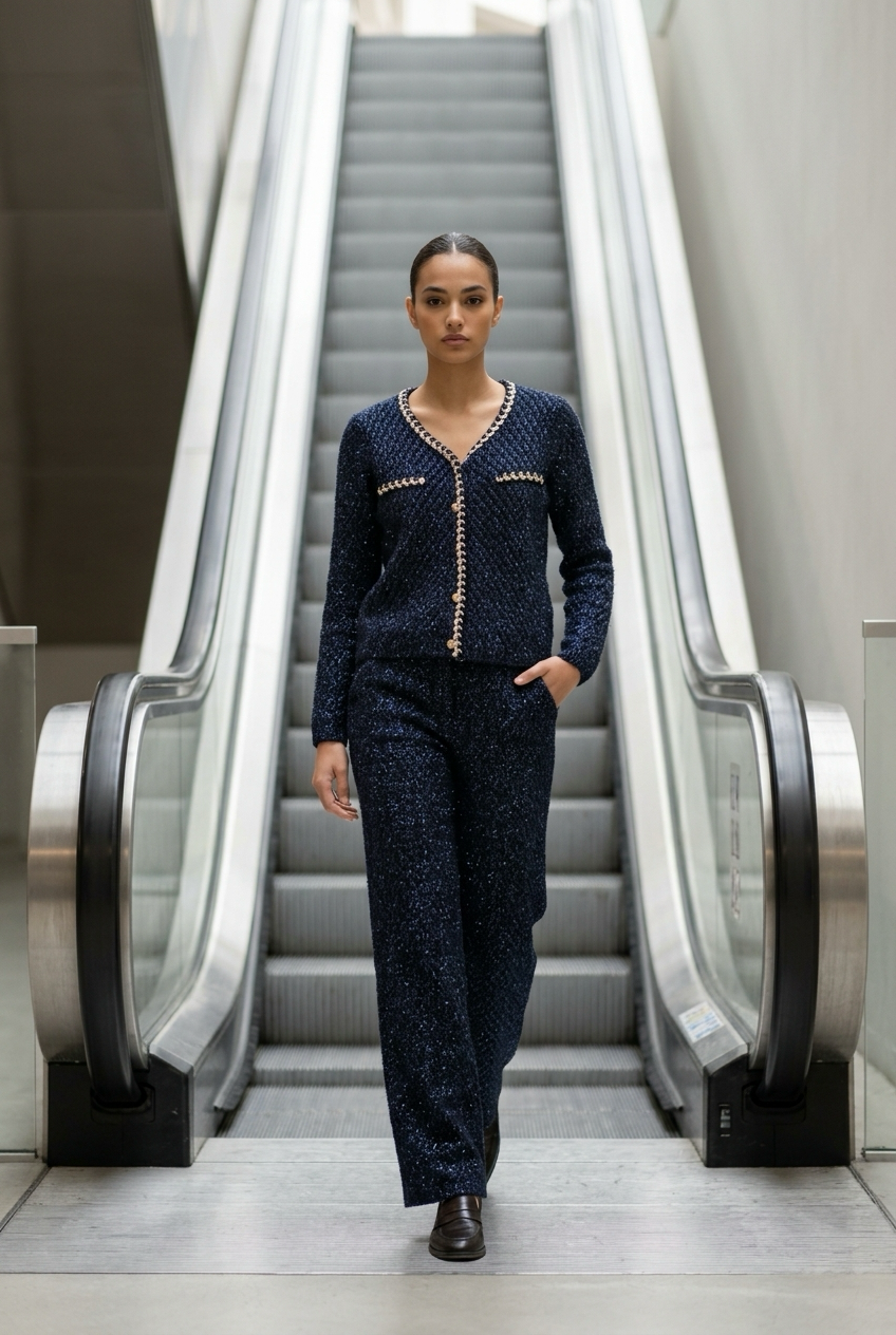 Festive Navy Cardigan