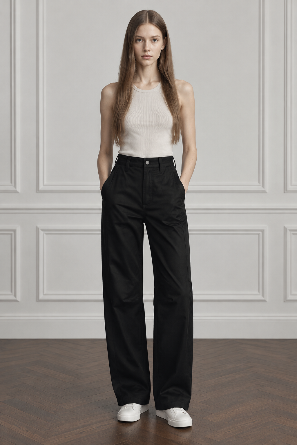 Beau Sateen Seamed Crescent Leg
