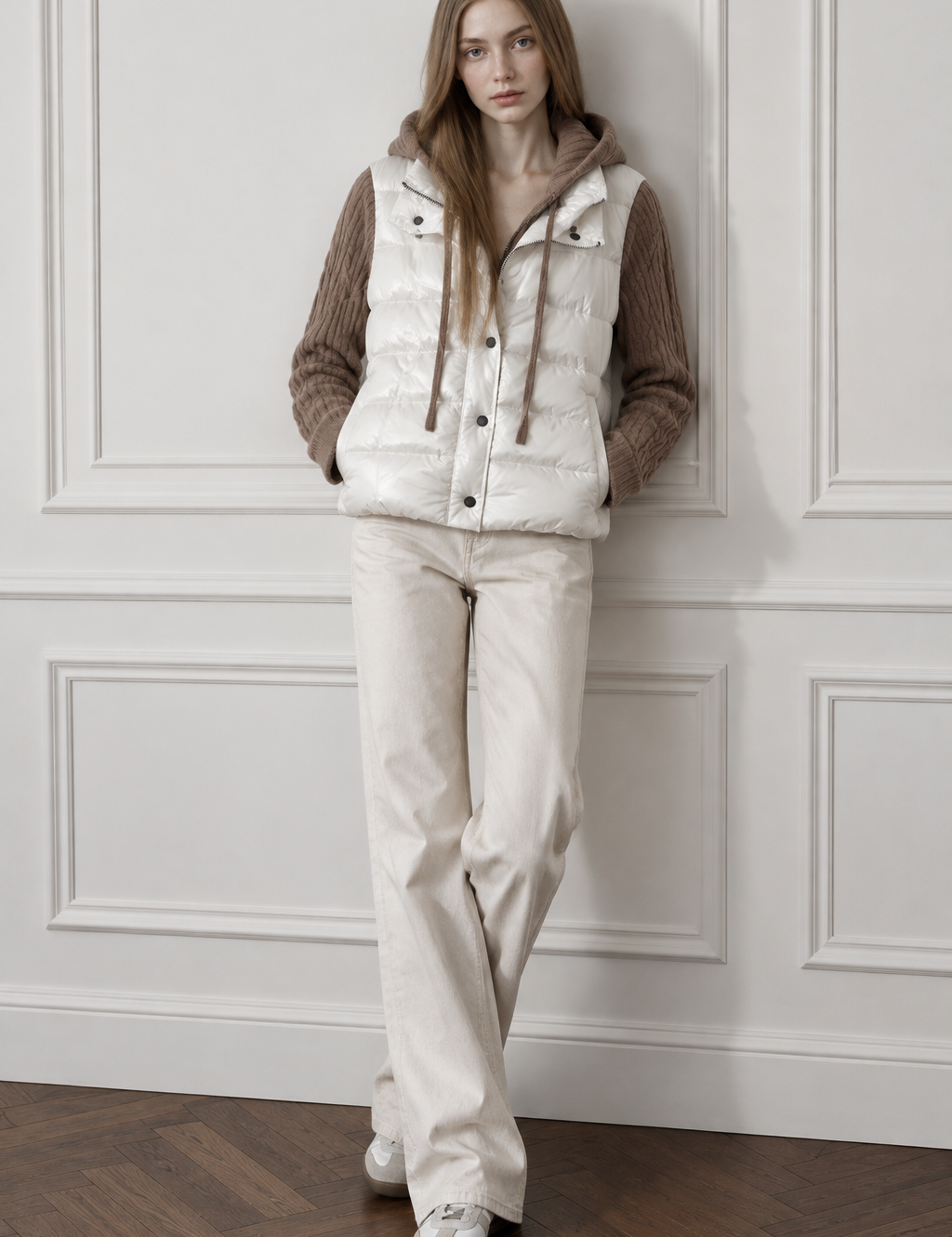 Cable Cashmere Hooded Vest