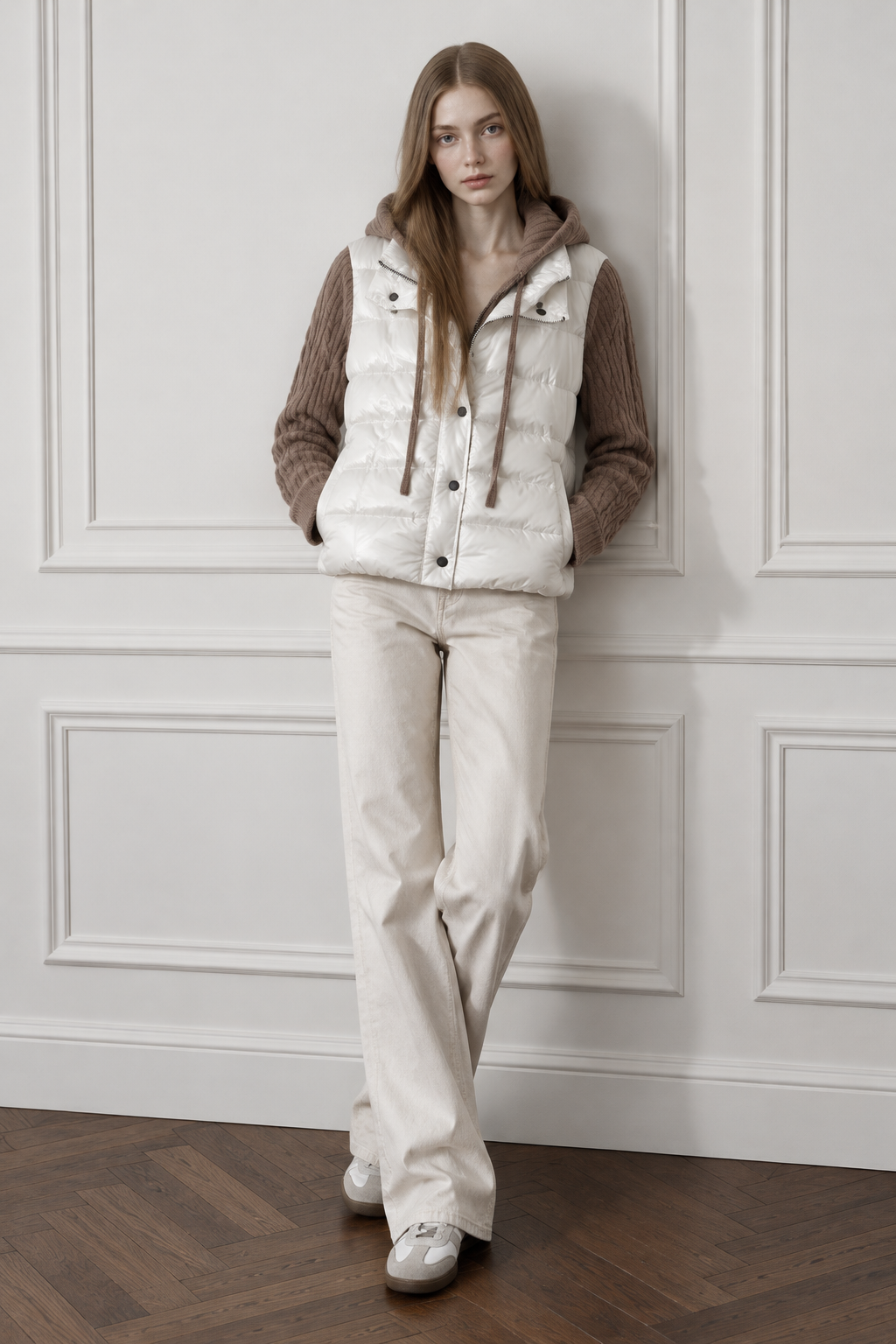 Cable Cashmere Hooded Vest