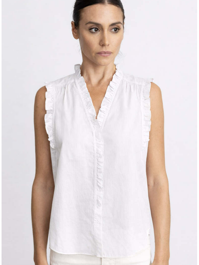 ruffle blouse white