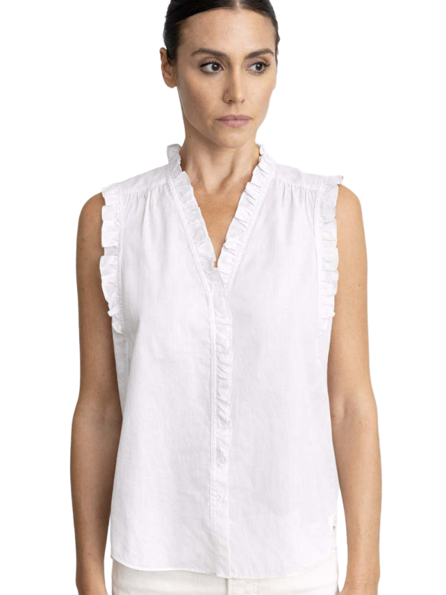 ruffle blouse white