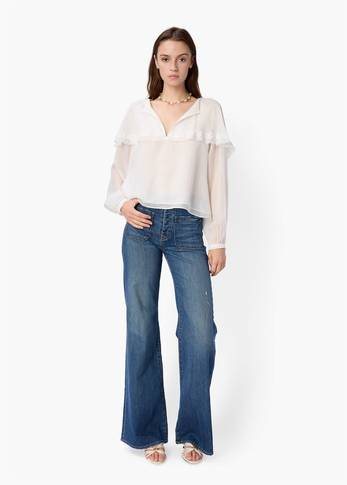 MARILA CHIFFON BLOUSE WHITE