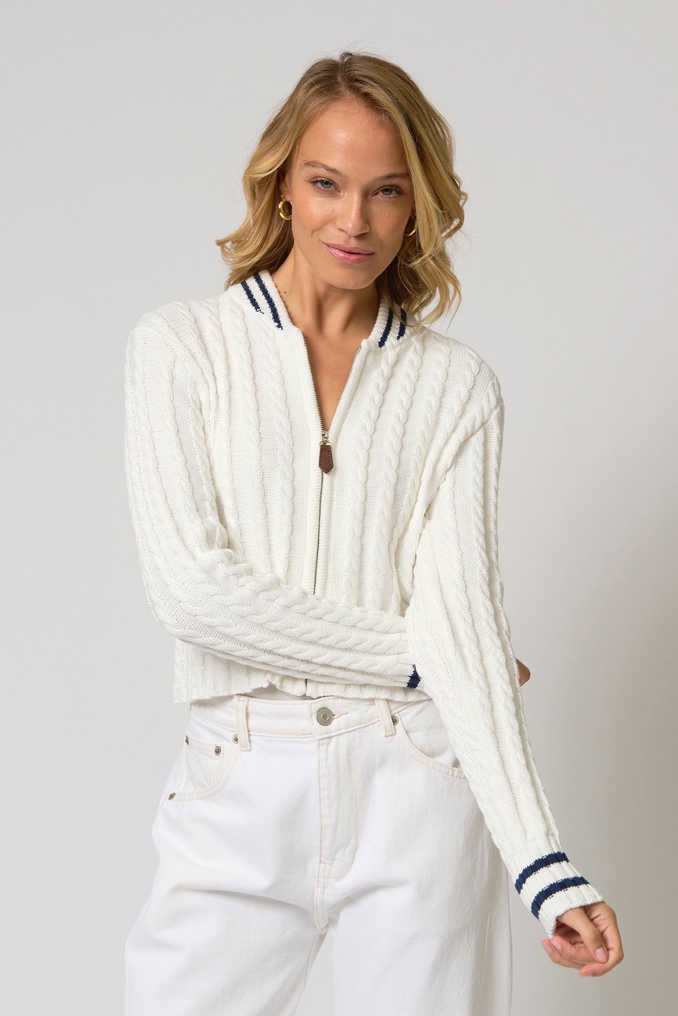 Coen Cable Zip Up Bomber