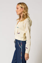 Eden Palm Tree Mesh Cardigan