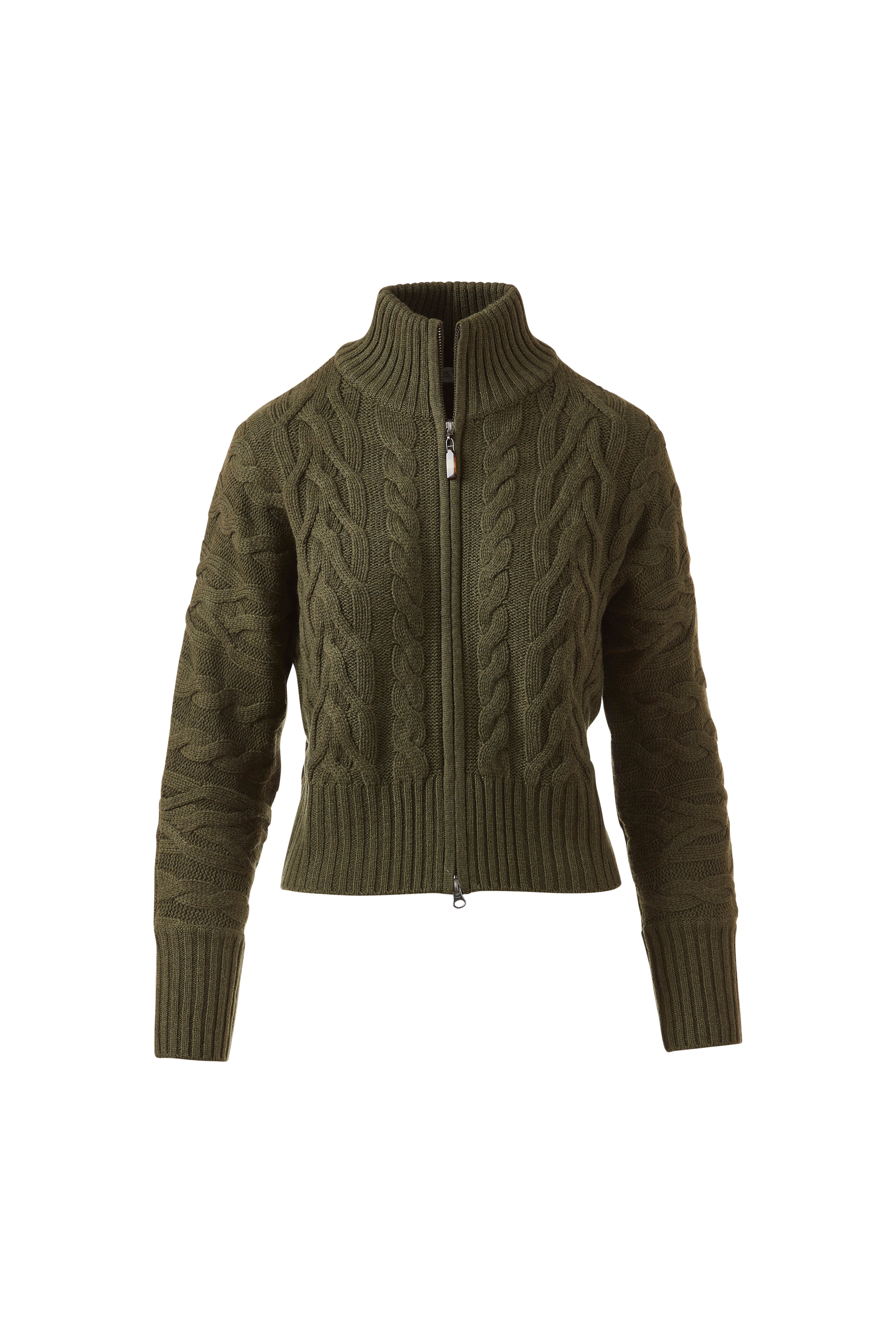 LUXE CABLE ZIP CARDIGAN