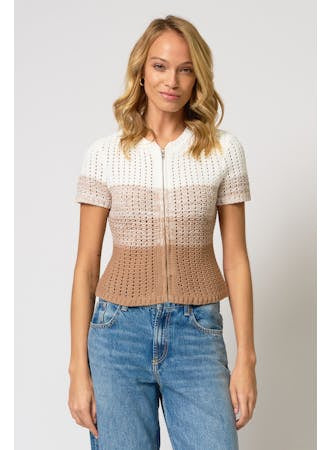 JACY GRADIENT STITCH ZIP U