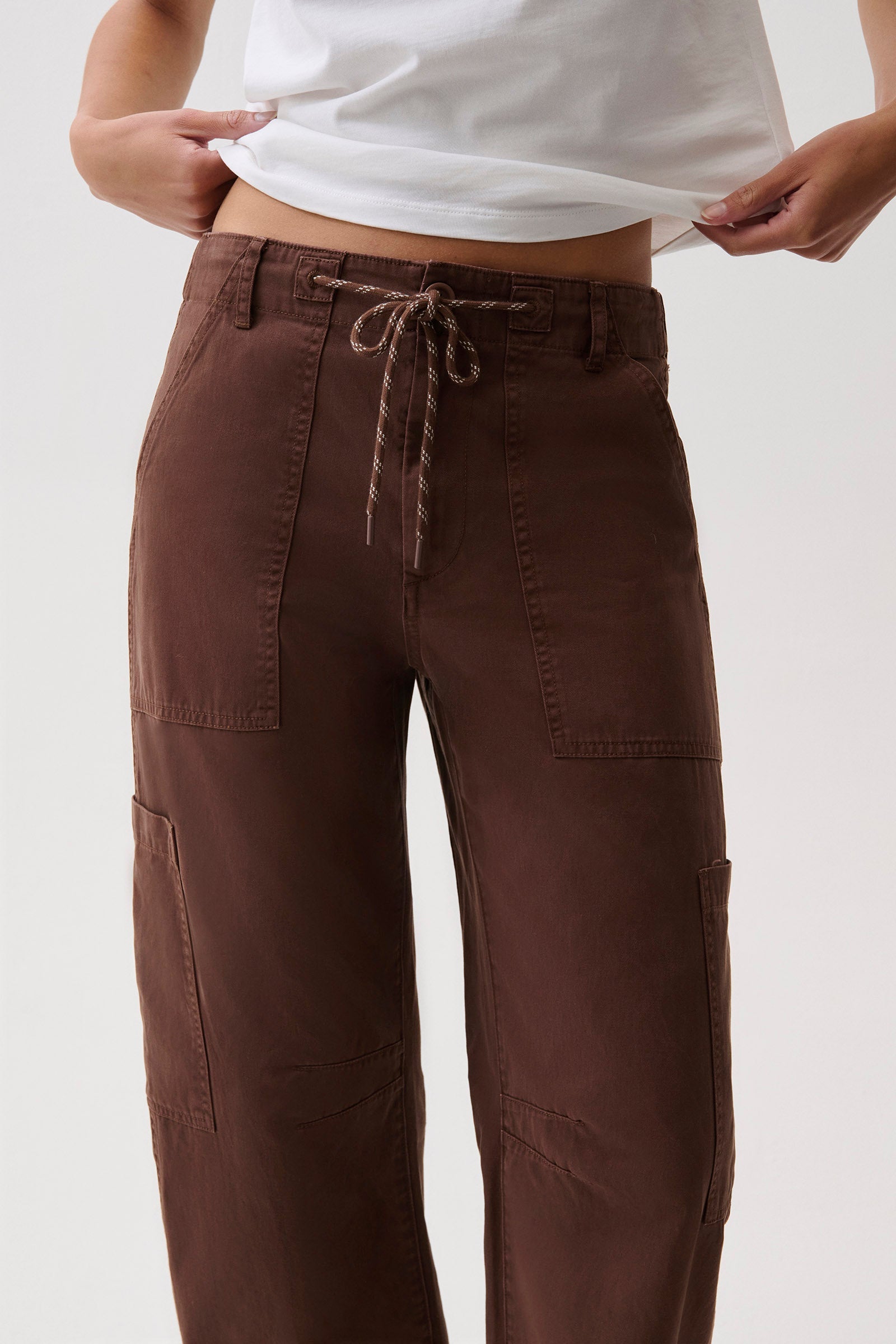 SABRINA CURVED UTILITY PANTS - LINDT