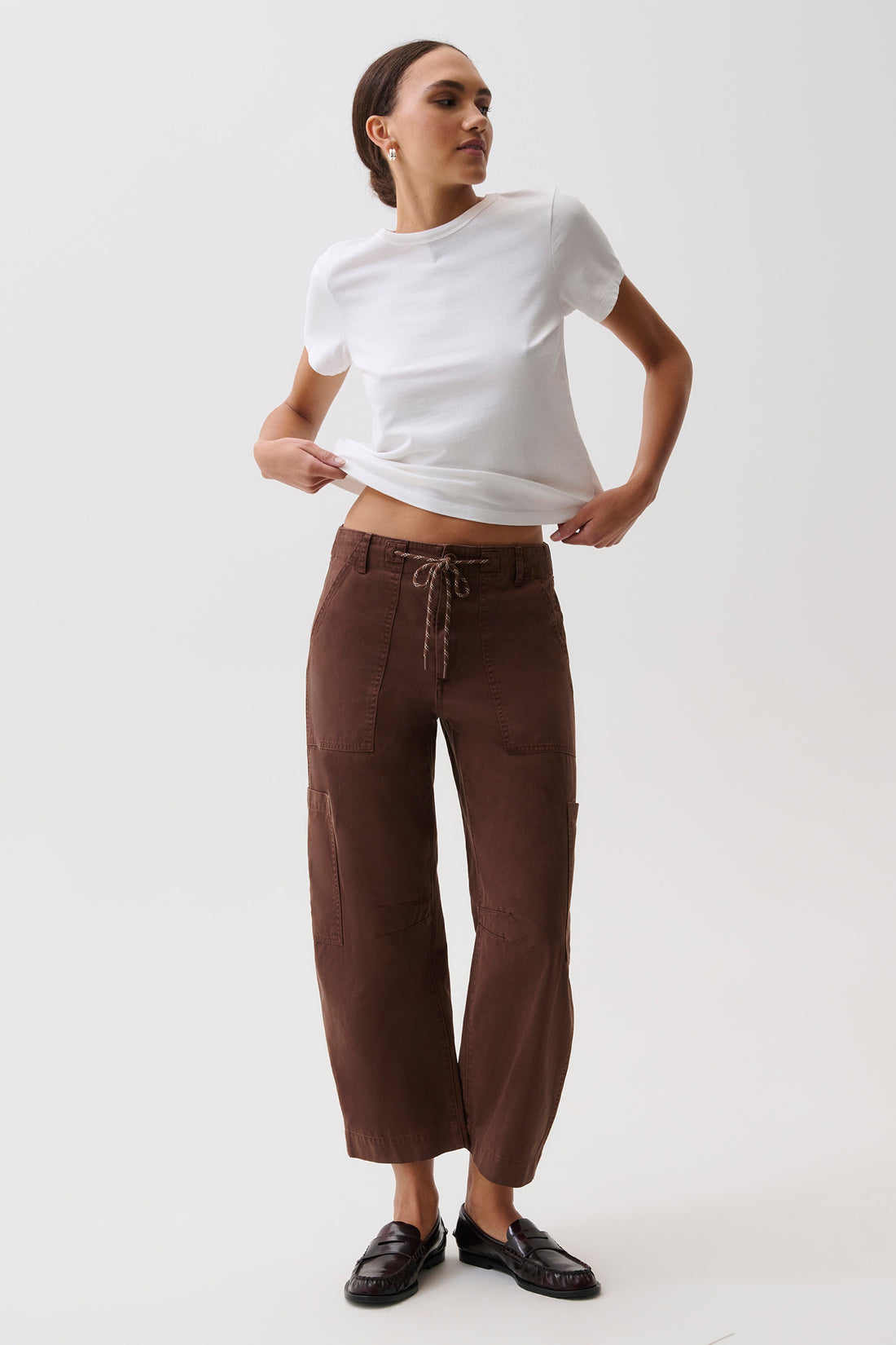 SABRINA CURVED UTILITY PANTS - LINDT