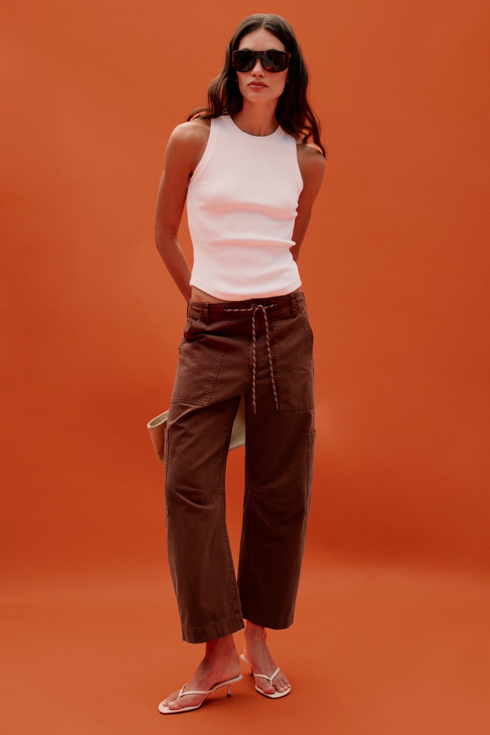 SABRINA CURVED UTILITY PANTS - LINDT
