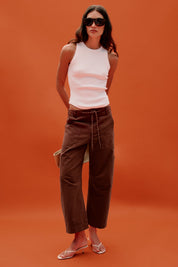 SABRINA CURVED UTILITY PANTS - LINDT