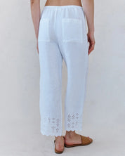 Beach Crop With Embroidered Hem | White