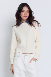 Dash Denim Collar Sweater