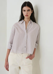 Cotton Stripe Boxy Shirt