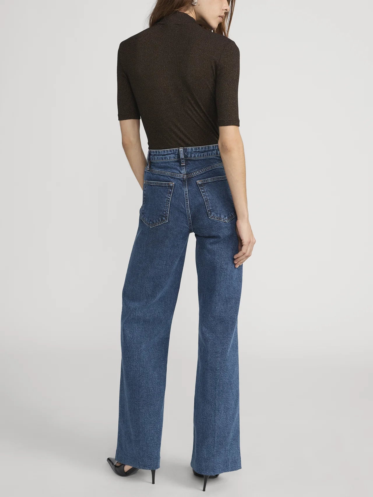 The Lurex Mock Neck Tee | AMERICANO