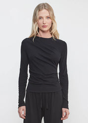 CASHMERE DRAPED L/S CREW