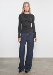 CASHMERE DRAPED L/S CREW