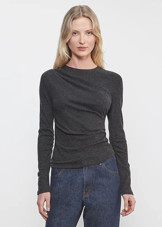 CASHMERE DRAPED L/S CREW