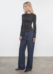 CASHMERE DRAPED L/S CREW