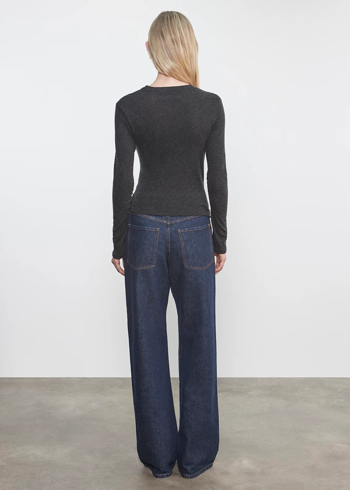 CASHMERE DRAPED L/S CREW