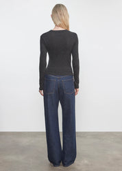 CASHMERE DRAPED L/S CREW