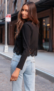 TABITHA LACE COMBO TOP