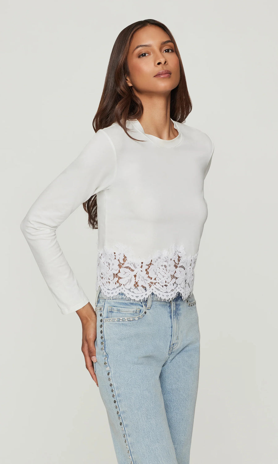 TABITHA LACE COMBO TOP