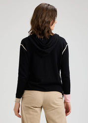 Sporty Black Zip Up Hoodie