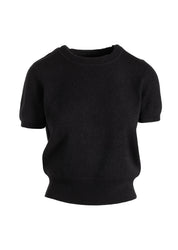 Cashmere Short Sleeve Cropped Pullover