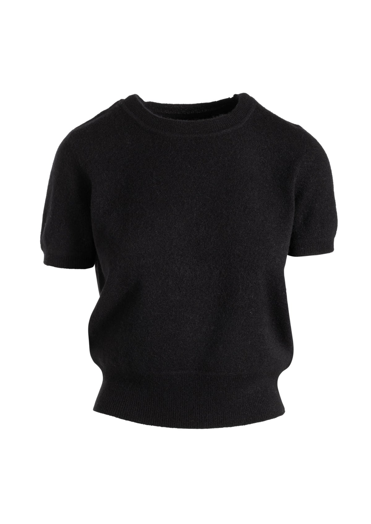 Cashmere Short Sleeve Cropped Pullover