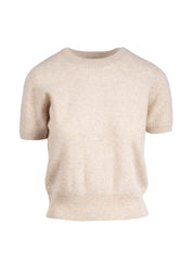 Cashmere Short Sleeve Cropped Pullover