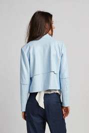 Ninon short vegan leather open front jacket