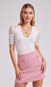 KATHLEEN LACE COMBO TOP