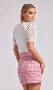 KATHLEEN LACE COMBO TOP